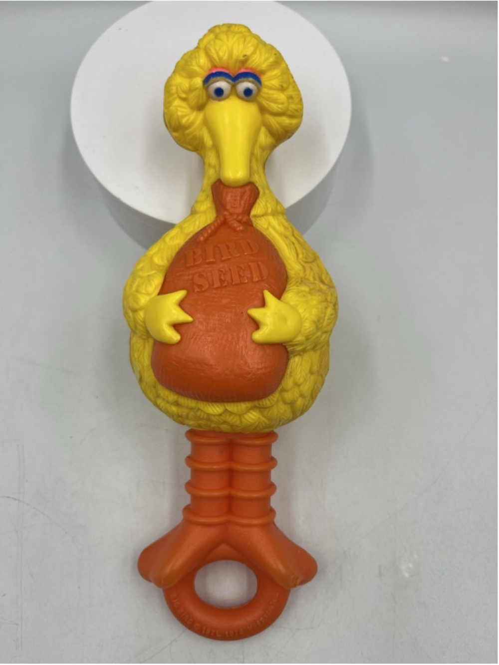 VTG Big Bird Baby Rattle Vintage Sesame Street Toy "Bird Seed" Nursery Decor